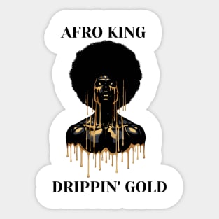 Afro King Drippin' Gold Sticker